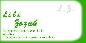 lili zozuk business card